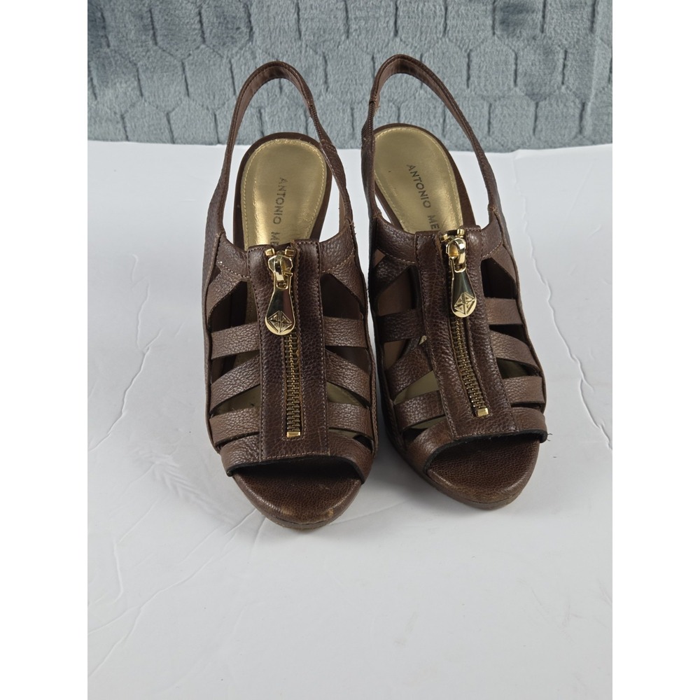 Antonio‎ Melani Brown Gladiator Heels 7 - Leather, Preowned